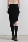 Un Morceau elastic lace sloping half skirt UM231XZ12 black PUM40